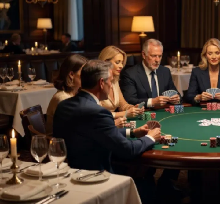 Tematikus poker tornaest elegáns éttermi környezetben